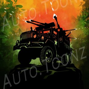 Vietnam Gun Truck digital art by Jesus R. Garcia